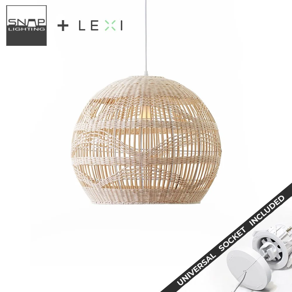 Snap Lighting Adasha Natural Rattan Pendant Light Kit
